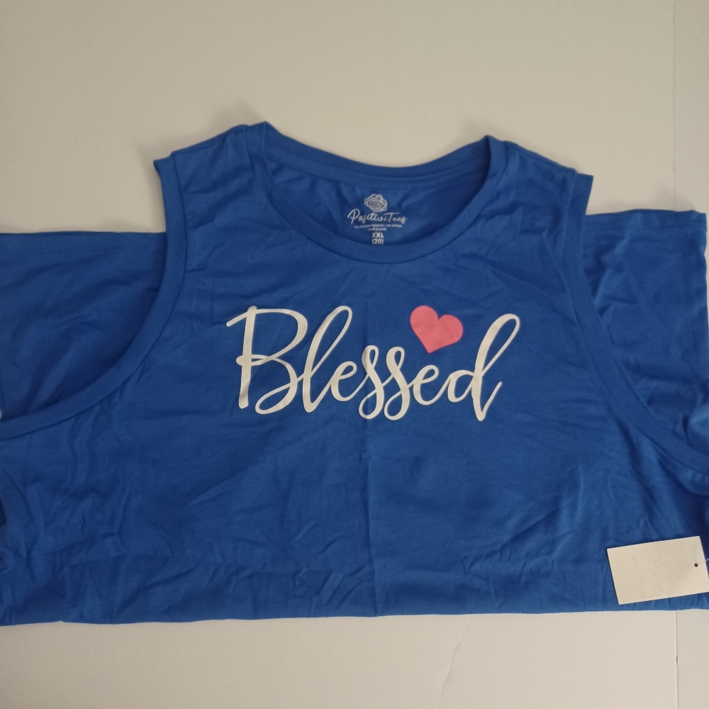 Positivitees Blessed Tank Top XXL 20